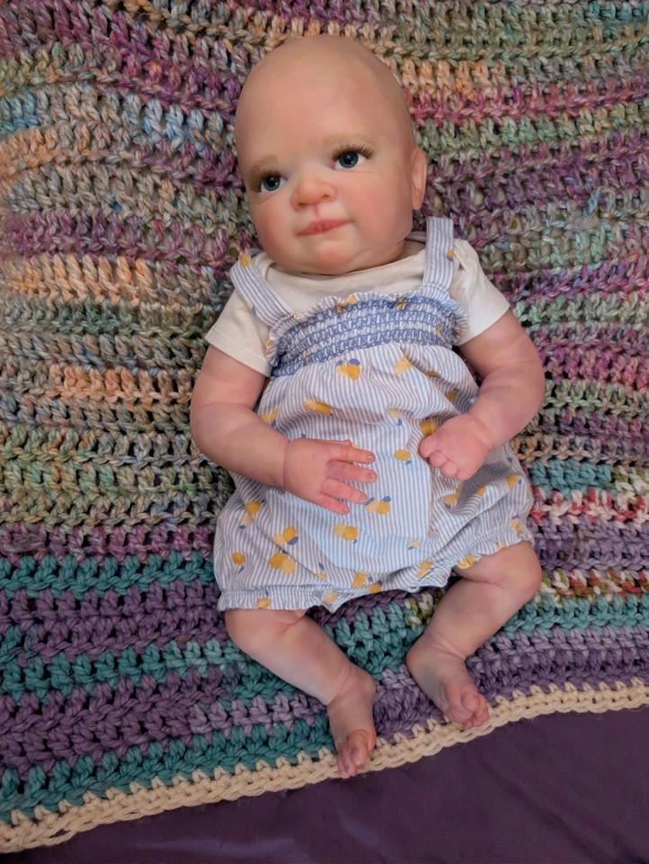 Authentic Hand Painted Full Limb Big Reborn Baby Ivy By Denise Pratt - Image 2 of 4