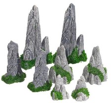 8Pcs Resin Rockery Decoration, Miniature Zen Garden Decor Mini Bonsai Rockery