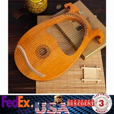 16 String Aklot Lyre Harp Mahogany Body With Tuning Key String Cartridge!