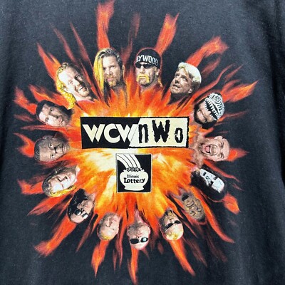 Vintage WCW NWO 90s GIldan Blue Bar Illinois Lottery Shirt