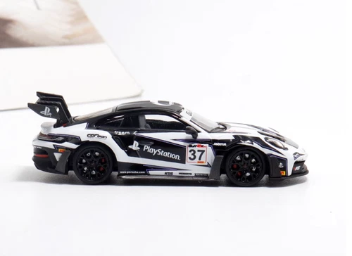 Aurora 1:64 Black 992 GT3 RS #37 Racing Sports Model Diecast Metal Car - Picture 6 of 11