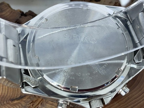 Seiko SND253 schwarzes Zifferblatt Pilot Chronograph 100M Quarz Sportuhr - Bild 7 von 10