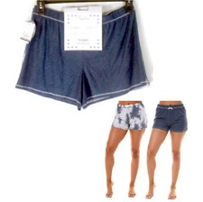 2 Pair Roudelain Yummy Cozy Printed Pajama Sleep Shorts Tie Dye Indigo Sz L New