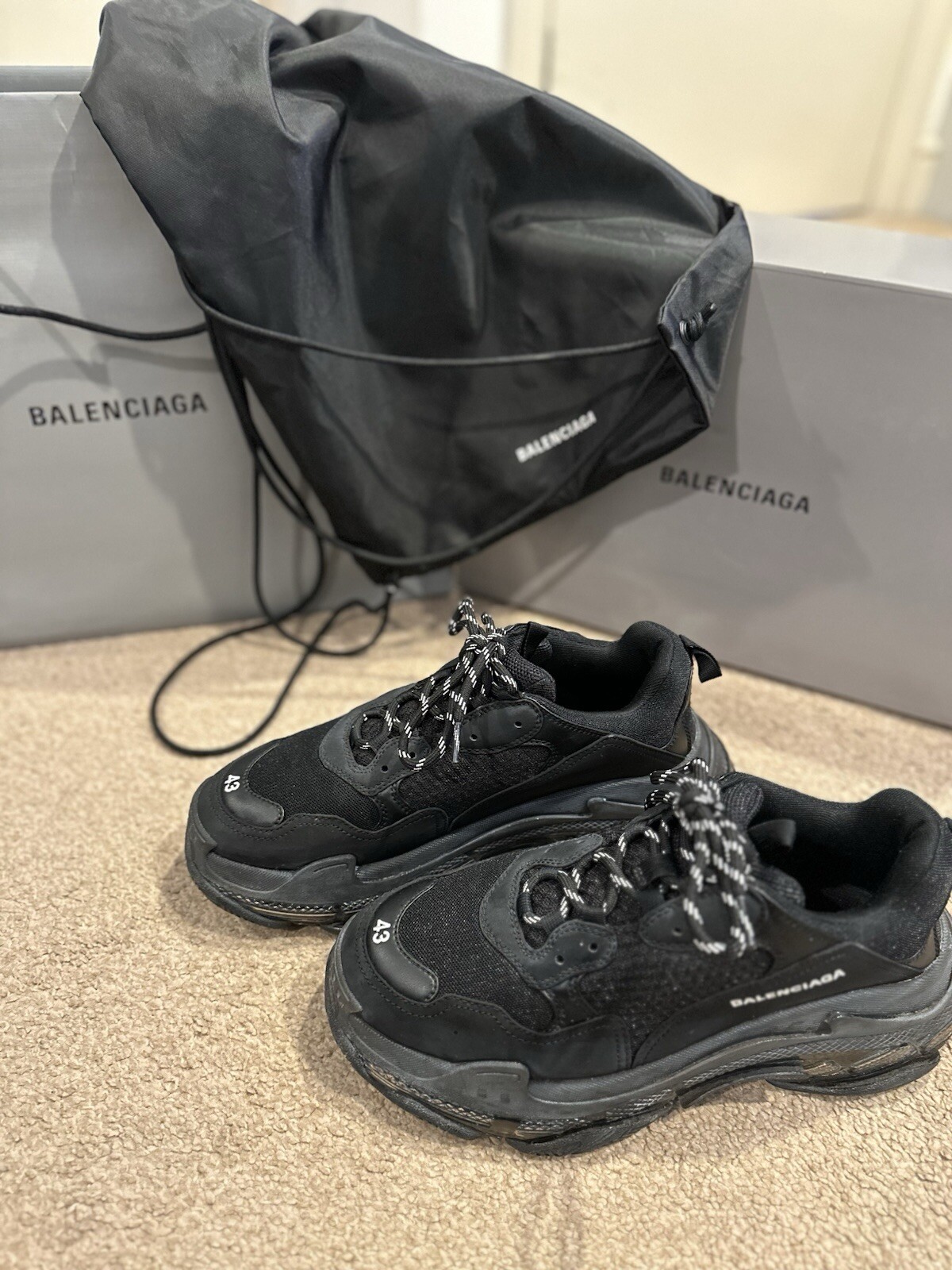 Balenciaga Triple S Clear Sole Mesh Nubuck and Leather Sneakers size 43 Men’s image 5