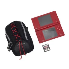 Nintendo DS Console 2008 TWL-001 Red FOR PARTS NOT WORKING w/ Case & Game