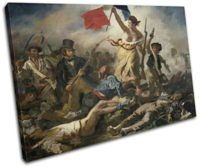 Eugene Delacroix La Liberte Vintage EINZELNE LEINWAND WANDBILD Bild Druck