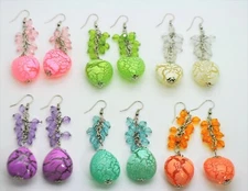  wholesale jewelry lot bohemian summer color style fashion drop/dangle earrings 