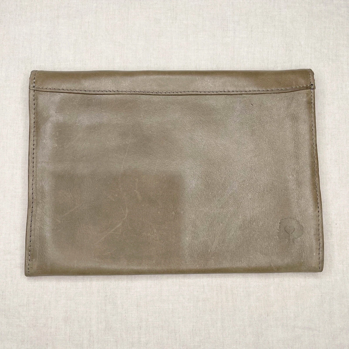 ABLE Tigist Envelope Clutch Taupe Leather FashionABLE Handmade Ethiopian Artisan