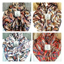 Wild Rag Scarf Western Cowboy Buckaroo Scarves Bandana Cowgirl Silky Paisley