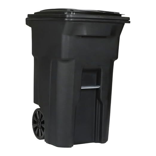 64 Gal Commercial Outdoor Garbage Trash Can Bin with Wheels Ergonomic Handle Lid