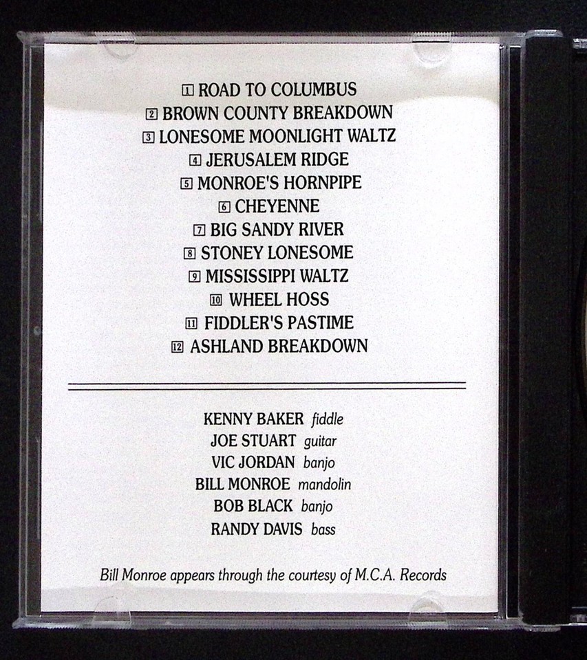 KENNY BAKER PLAYS BILL MONROE COUNTY RECORDS CD 1478 9001270825 eBay
