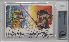 2015 TOPPS STAR WARS ILLUSTRATED HULK HOGAN NWO GPK AUTO SKETCH CARD 1/1 BAS