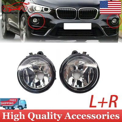 For BMW X3 2011-2017 Clear Lens Pair Bumper Fog Lights Front Replacement Lamps