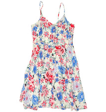 Gap Floral Sundress V-Neck Colorful Hawaiian AOP Cami Fit&Flare NWT Dress LG