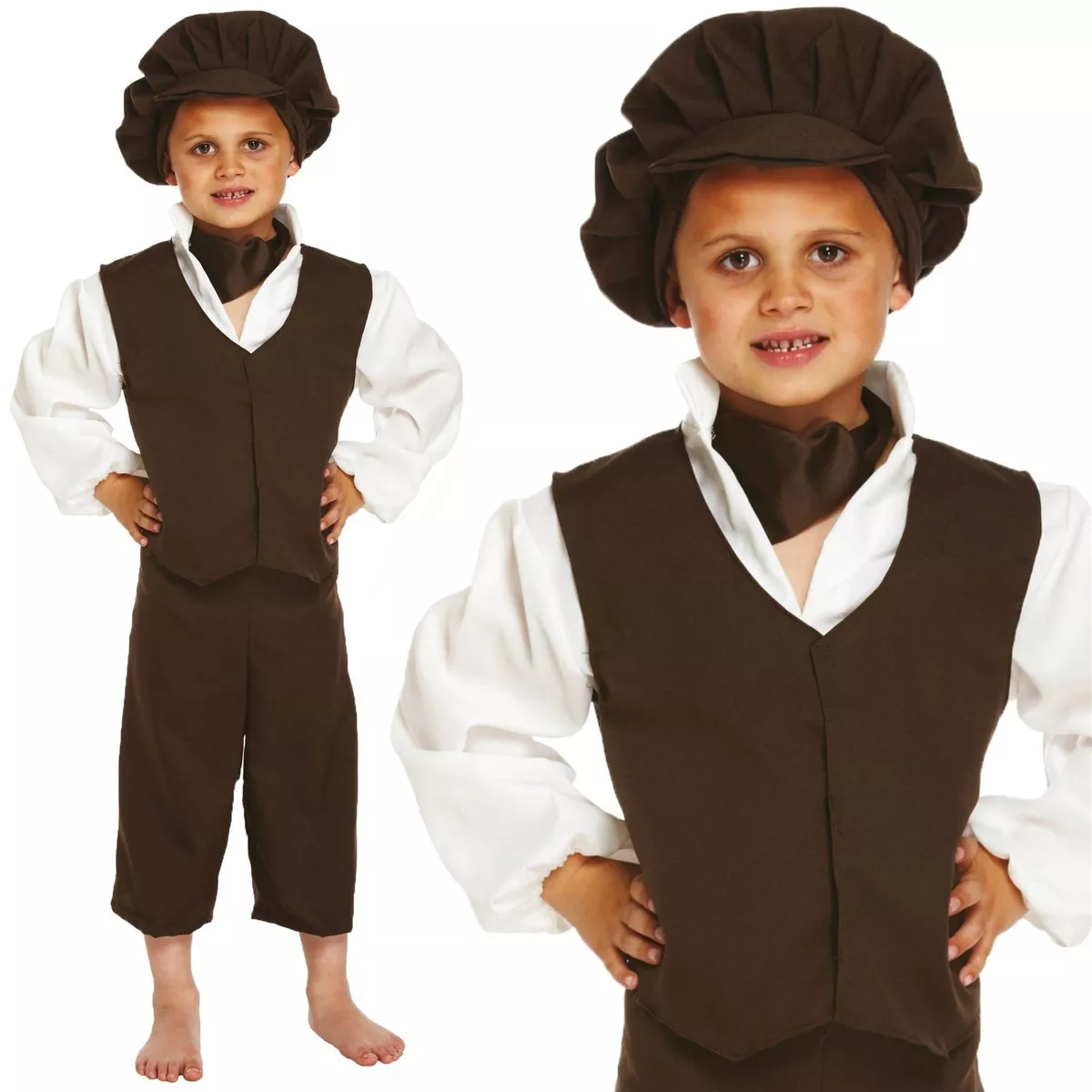 BOYS VICTORIAN POOR ORPHAN FANCY DRESS COSTUME BOY KIDS HISTORIC