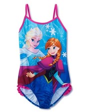 NWT Frozen Size 4-5 Girl Swimsuit Disney Elsa/Anna Princess 1 piece Bathing Suit