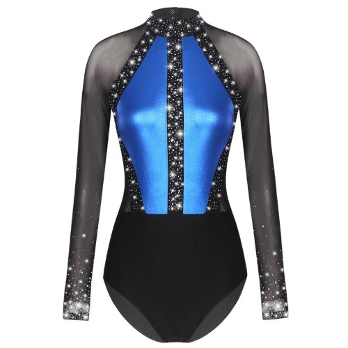 Damen Metallic Turnanzug Bühne Performance Body Tops Party Kostüm - Bild 15 von 31