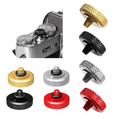 Brass Concave Shutter Release Button Rubber Ring for Fujifilm Leica Nikon Canon