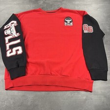 Chicago Bulls Sweatshirt Men Large Red Black NBA Basketball Mascot Logo Benny