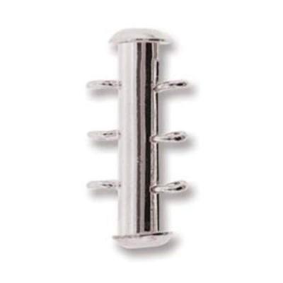 Beadsmith Vertical Slide Lock Clasps Silver 3-strand 3 Sets (FNSL0375-VL)