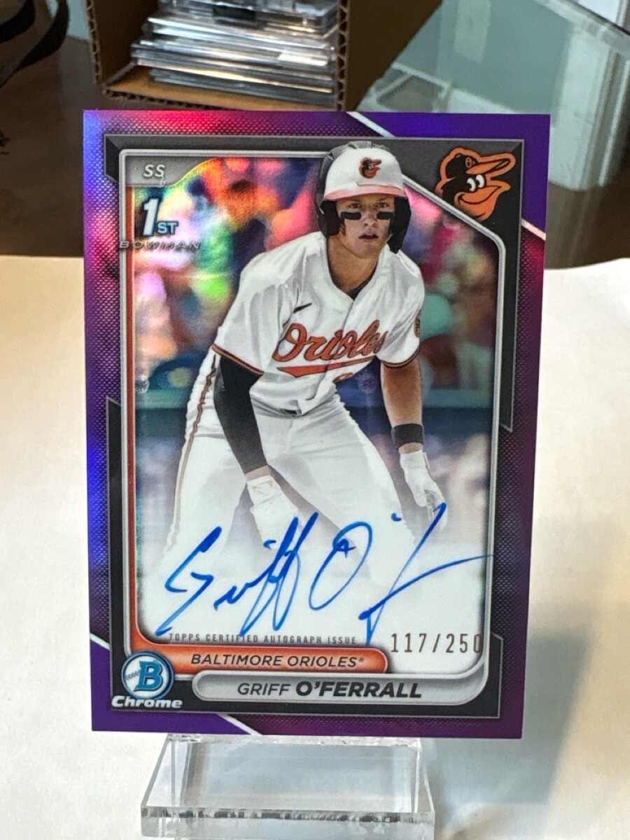 Griff O'Ferrall 2024 1st Bowman Chrome Purple Refractor Auto/250 RC (QUC024596)