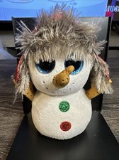 Ty Beanie Boos Buttons The Snowman 6" Beanbag Plush Stuffed Toy Glitter Eyes