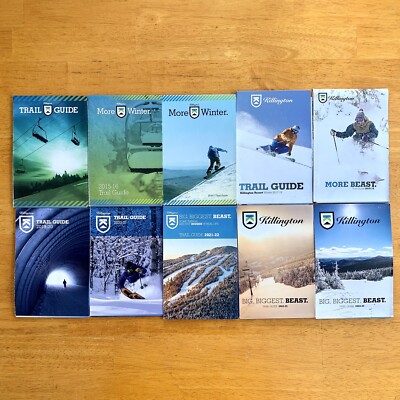 2015-2024 Ten Years of  KILLINGTON Resort Ski Trail Maps Vermont Lot of 10