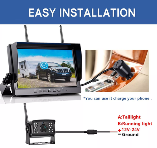 Telecamera retromarcia digitale wireless 10,1" monitor DVR looping record per camion bus - Foto 15 di 15