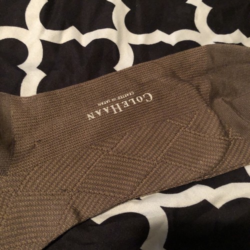 COLE HANN Imperial MENS Brown DRESS SOCKS WOOL MADE IN JAPAN NWT M3 - Picture 4 of 7