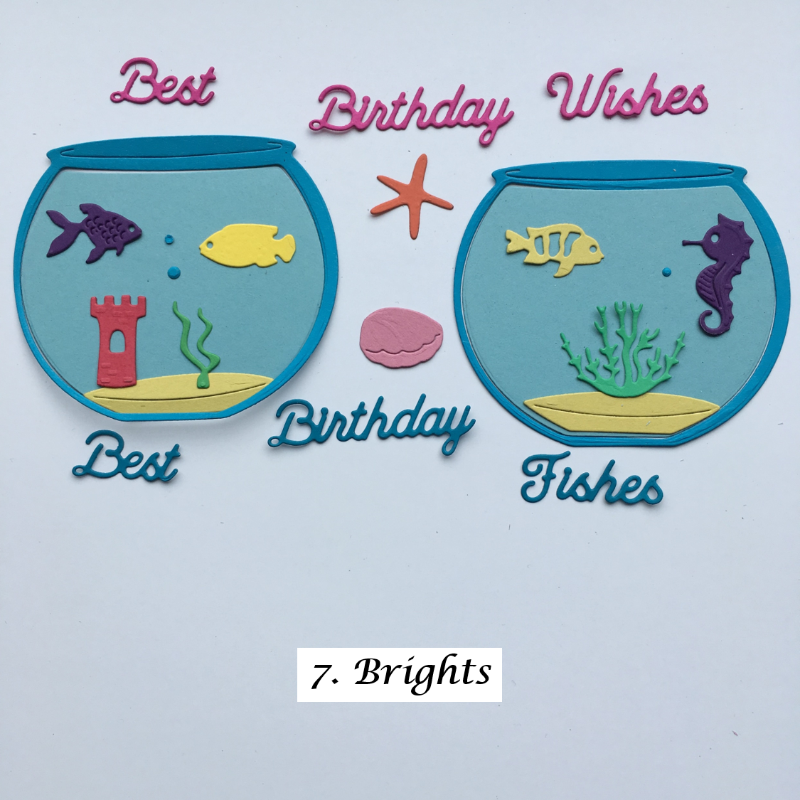Fish Bowl / Aquarium Birthday Card Toppers Assorted Colours eBay