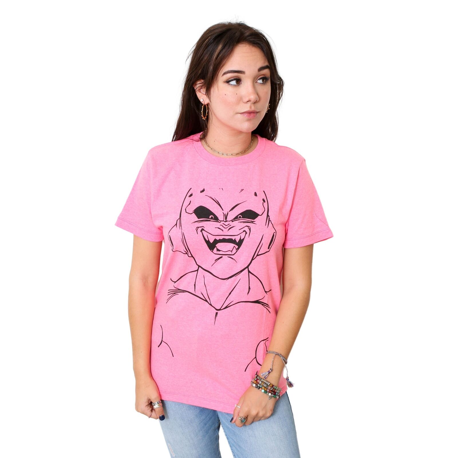 Camiseta T-Shirt Dragon Ball Majin Boo Versão Magro Algodão - Rosa