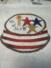 Handpainted needlepoint Canvas, July 4th Cake, 18ct Zweigart Canvas