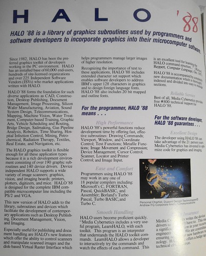 Halo '88, par Media Cybernetics - Brochure et 3 dépliants, 1988. Boîte à outils graphique. - Photo 2 sur 11