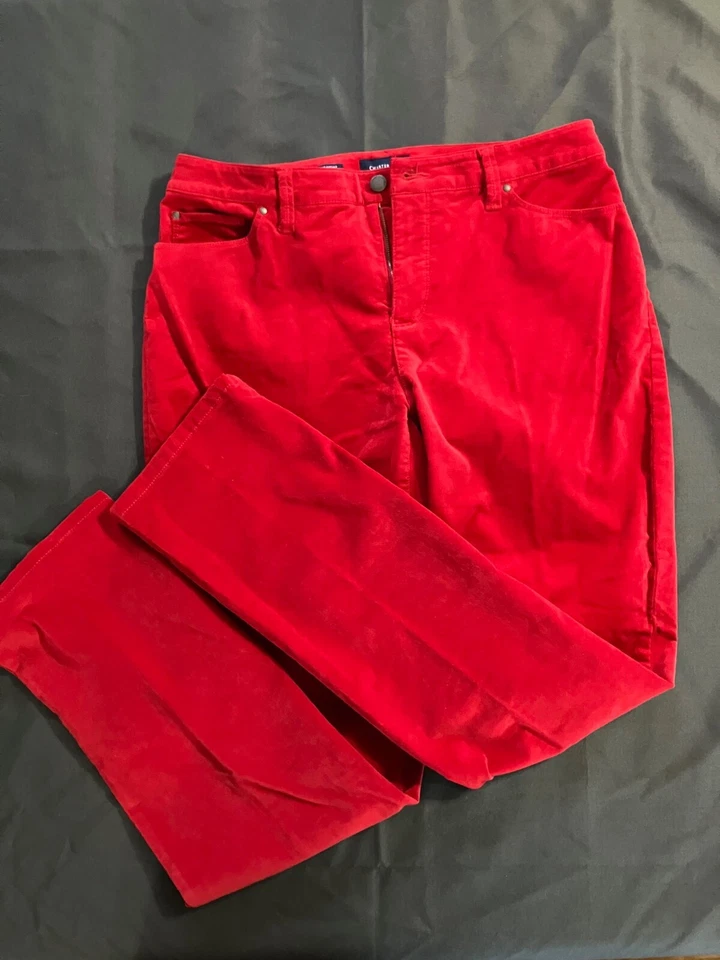 NWOT Macy’s Charter Club Lexington Red Velvet straight pant 10 cotton