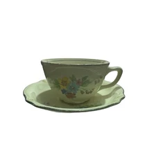 Vintage Tea Cup and Saucer Floral Design - AS IS for Crafters