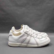 Maison Margiela Replica 22 Low GAT Mens Shoes 9 White Silver Brush Strokes