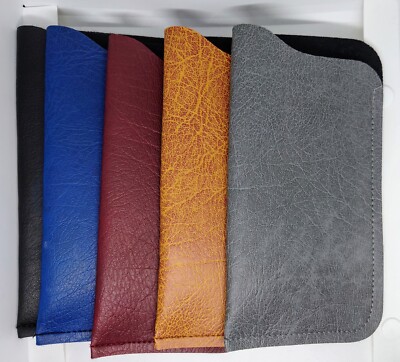 FAUX Leather Glasses Sleeve Case Soft Specs Reading Slim Cover Lined Colour  Slip UK