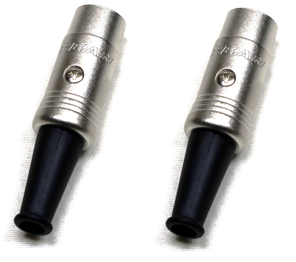 REAN RC5M XLR Male Cable Connector, Nickel Shell, Silver-plated