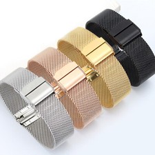 10-22mm Solid Stainless Steel Watch Strap Band Replacement Metal Mesh Bracelet