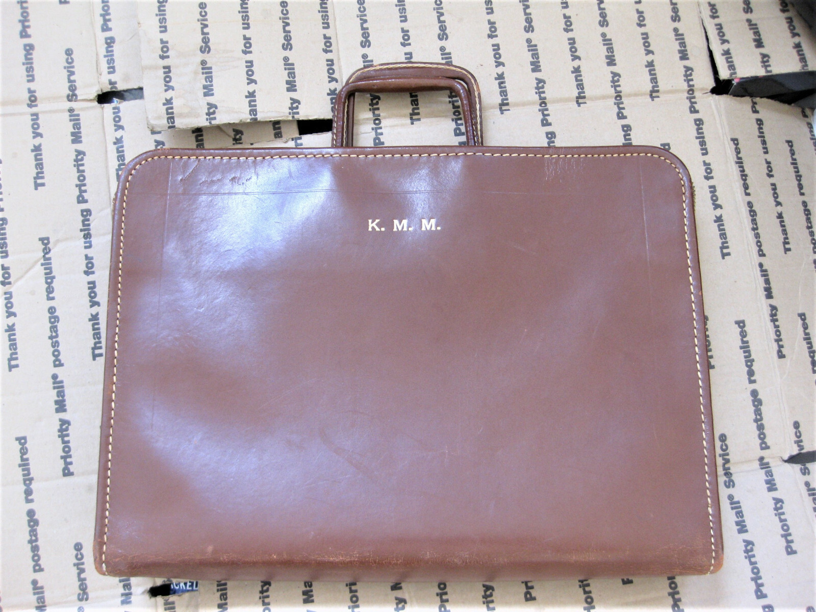 **1950 Vintage LeatherCraft Briefcase. Zippered Top G… Gem