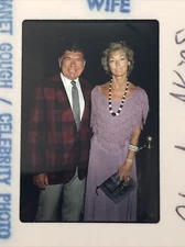 1987 Claude Akins & Wife Celebrity Photo Transparency Slide 35mm
