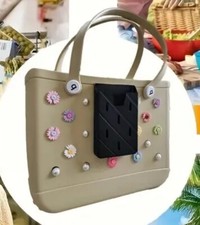 Silicone Phone Holder Beach Bag Bogg Style Black Rubber Charm Accessories