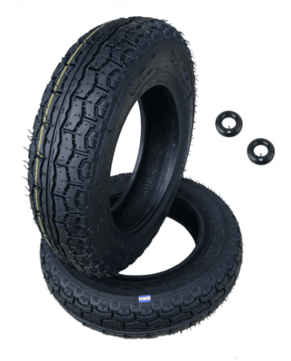 2x Tires 3.00-8 Black – For Electric Motor Scooter & Electric Wheelchair | Air Tires For Mobility Scooters & Small Vehicles
