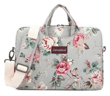 Canvaslove Rose Pattern Water Resistant Laptop Shoulder Messenger Bag for