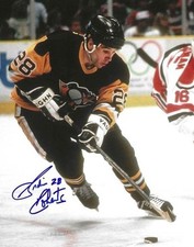 Signed  8x10 GORDIE ROBERTS Pittsburgh Penguins Photo w/ Show Ticket