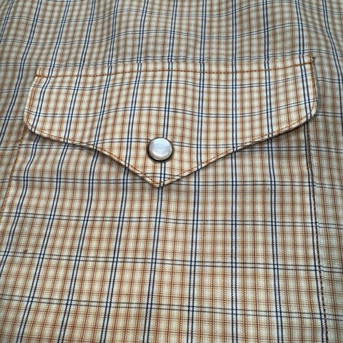 Panhandle Slim Shirt Mens 17 Pearl Snap Button Short Sleeve Multicolor Stripe - Picture 13 of 20