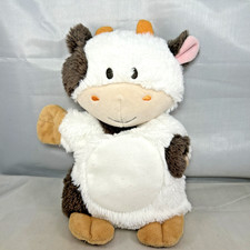DEMDACO Cow Hand Held 10" Puppet Cow Embroidered Face - Pre-Owned