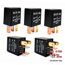 5-Pack 4-Pin 12V 40A High-Power Automotive Relay, Compact Portable Multi