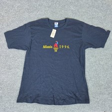 Vintage Champion Atlanta 1996 Olympic Games T Shirt Navy XL Made in USA NWT