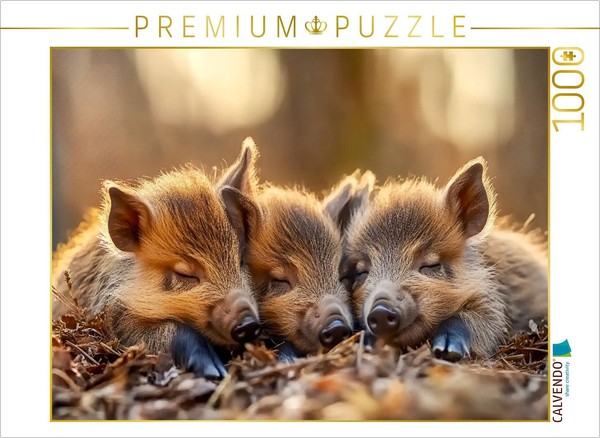 Calvendo Puzzle Wild Boars | 1000 Pieces, Finished Size 25.2 × 18.9 In (64 × 48-image